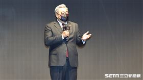 ▲林書豪加盟高雄17直播鋼鐵人記者會，球隊總經理高景炎致詞。（圖／記者劉彥池攝影）