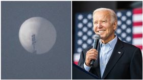 美國總統拜登與中國偵察氣球/間諜氣球。（合成圖／左圖AP／CHASE DOAK授權，右圖翻攝自拜登臉書）