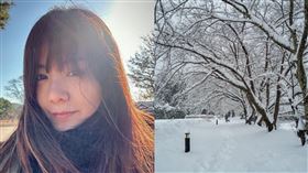 網紅Amanda飛日本遇暴雪（圖／翻攝自臉書蘋果vs西打欸阿木）