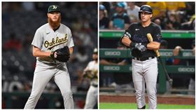 ▲馬林魚發動交易，將布雷戴（JJ Bleday）（右）賣給運動家，換來左投帕克（A.J. Puk）（左）。（圖／美聯社／達志影像）