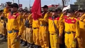 台灣搜救隊撤離，分梯次撤返阿德亞曼機場。（圖／消防署提供）