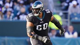 ▲NFL超級盃老鷹隊進攻截鋒莫拉達（Jordan Mailata），5年前沒踢過美式足球。（圖／美聯社／達志影像）