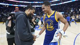 ▲勇士12日確定「四方交易」成立，但仍對拓荒者隱匿小裴頓（Gary Payton II）傷勢進行調查。（圖／美聯社／達志影像）