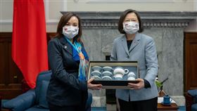 蔡英文總統今（14）日接見「貝里斯總理夫人兼婦幼特使羅莎娜閣下」訪團一行。（圖／總統府提供)