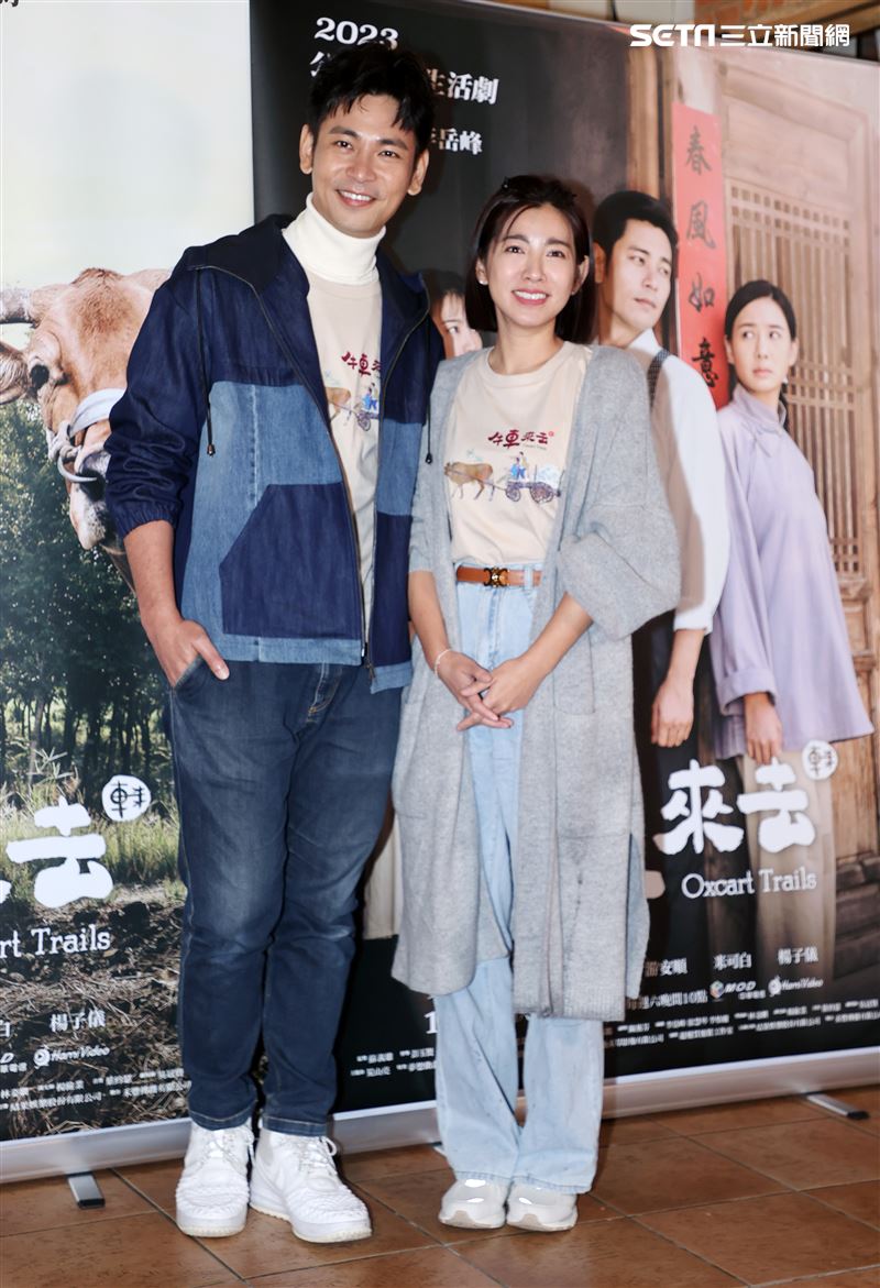 米可白、楊子儀，「牛車來去」情人節滿月茶敘。（記者邱榮吉/攝影）