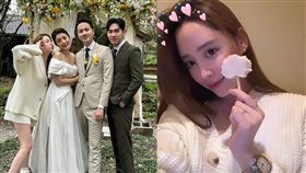 張書豪（右）、歐陽妮妮（左）一起出席張捷、夏如芝婚禮。（圖／翻攝自bryanchang1988 IG）