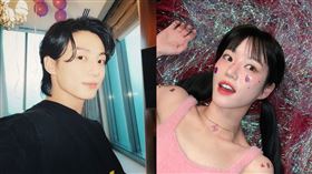 李侑菲曾被爆出和柾國帶同款佛珠。（圖／翻攝自柾國、李侑菲IG）