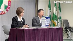 黃彩玲、張志豪出席民進黨「林明溱不要躲!誠實面對南投鄉親!」記者會（圖／記者高逸帆攝影）