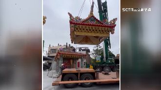 吊車空中組裝土地公廟　省下300萬改建費