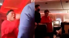 夏玉順鬧機影片截圖。（圖／資深媒體人謝國安臉書）