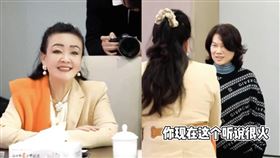 張蘭一見到「霸氣女董」董明珠，如同小學生般認真聽講。（圖／翻攝自微博）