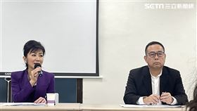 獨立董事陳敏薰（左）、杜英達（右）今（20）日露面說明3月16日舉辦股臨會。（圖／記者吳康瑋攝）