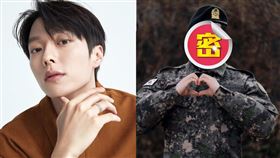 張基龍被捕捉到退伍時離開軍營畫面，臉發福微腫笑瞇瞇地對著大家打招呼。（圖／翻攝自推特）