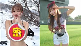 林襄於戶外雪地溫泉拍性感辣照，身上刺青消失不見蹤影。（圖／翻攝自95_mizuki IG）