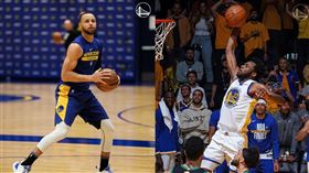 ▲勇士陣中缺失柯瑞（Stephen Curry）、威金斯（Andrew Wiggins）2名大將。（組合圖／翻攝自勇士推特）