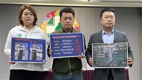 民進黨新聞部主任張志豪、南投縣議員蔡銘軒及沈夙崢今召開「踢爆！林明溱一再說謊欺騙」記者會（圖／民進黨提供）