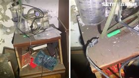 直播主發現房內的抽痰機沒插電，竟然會自己啟動。（圖／61靈異探險團授權提供）