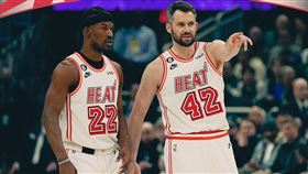 ▲「愛神」勒夫（Kevin Love）轉隊首秀上場21分31秒，全場4投0中沒有貢獻分數。（圖／翻攝自熱火推特）