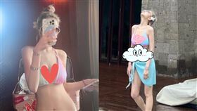 ▲周揚青去到峇黎島寶格麗度假村遊玩，曬出比基尼辣照引討論。（圖／翻攝自微博）