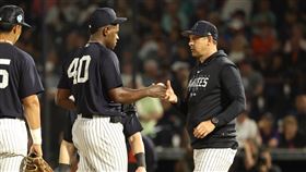 ▲塞維里諾（Luis Severino）熱身賽首度亮相2局掉4分。（圖／路透社／達志影像）