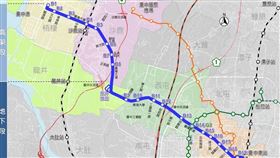 捷運藍線路線全長約24.78公里，並設置20座車站及1座機廠，其中高架段約10.30公里，設有8座高架車站；地下段約14.48公里，設有12座地下車站。(圖/台中市政府)