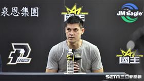 ▲新北國王主場擊敗高雄17直播鋼鐵人，楊敬敏出席賽後記者會。（圖／記者劉彥池攝影）