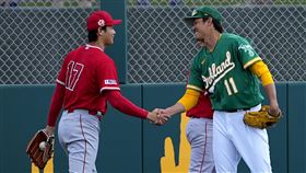 ▲大谷翔平熱身賽先發對決藤浪晉太郎。（圖／美聯社／達志影像）