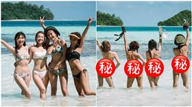  從左到右一字排開為吳婉君、黃玉榮老婆蔡一支、林萱瑜親妹妹林欣、林萱瑜,翻攝自吳婉君臉書粉專