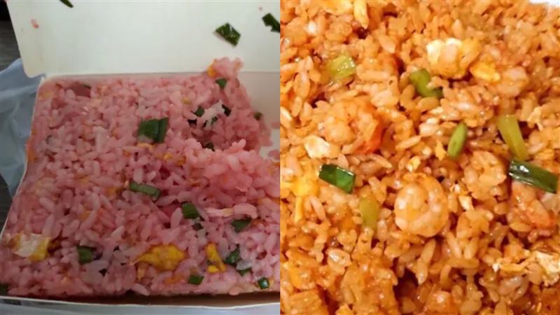 番茄蛋炒飯變櫻花色　他吃一口直接反胃