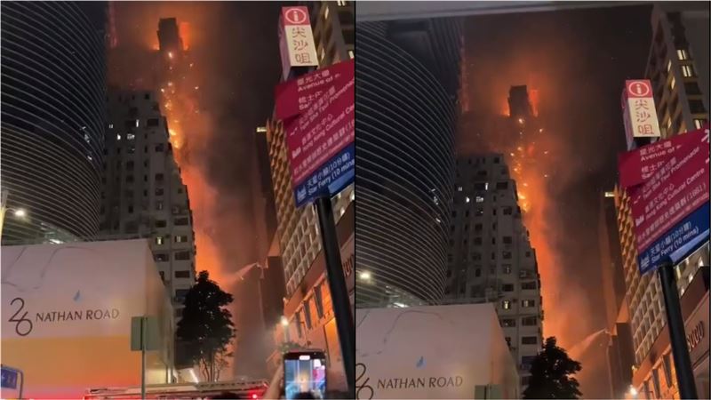 影／香港42樓大廈惡火　延燒喜來登酒店