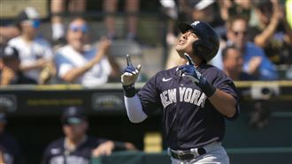 ▲洋基新秀沃爾皮（Anthony Volpe）熱身賽開轟。（圖／美聯社／達志影像）