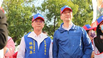 林明溱競選總部成立，朱立倫、盧秀燕、許淑華、王惠美、張麗善、黃敏惠到場力挺。(圖/國民黨提供)