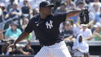 ▲塞維里諾（Luis Severino）主投2.2局被敲2支全壘打、失3分，但送出6張老K。（圖／美聯社／達志影像）