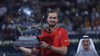 ▲俄羅斯名將梅迪維夫（Daniil Medvedev）在杜拜網賽奪冠，連3週拿下冠軍。（圖／美聯社／達志影像）