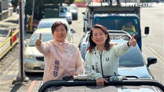 蔡培慧謝票受訪。立委羅美玲。（圖／蔡培慧競總提供）