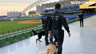 台中市警犬隊9隻警犬，負責WBC台中預賽場地安全。（圖／翻攝畫面）