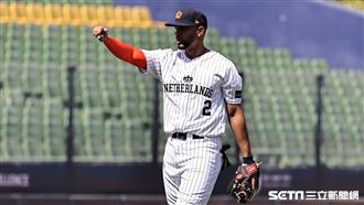 ▲世界棒球經典賽官辦熱身賽，荷蘭隊游擊手柏嘉斯（Xander Bogaerts）。（圖／記者劉彥池攝影）