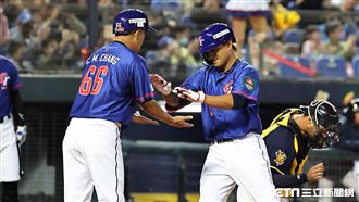 ▲世界棒球經典賽官辦熱身賽，台灣隊外野手林子偉開轟。（圖／記者劉彥池攝影）