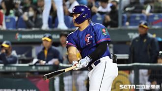 ▲世界棒球經典賽官辦熱身賽，台灣隊捕手吉力吉撈・鞏冠。（圖／記者劉彥池攝影）