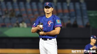 ▲世界棒球經典賽官辦熱身賽，台灣隊投手江少慶。（圖／記者劉彥池攝影）