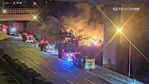 國三鶯歌段旁爆火警　貨車遭高溫波及變形