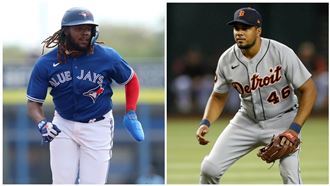 ▲藍鳥小葛雷諾（Vladimir Guerrero Jr.）退經典賽，由國民肯德拉里歐（Jeimer Candelario）遞補進多明尼加隊。（圖／美聯社／達志影像）