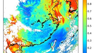 衛星看台灣藍到發亮 鄭明典1圖曝「呼吸品質」（圖／翻攝自鄭明典臉書、環保署）