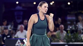 ▲烏克蘭女將柯絲堤雅克（Marta Kostyuk）拿下生涯第1座世界女子職業網球協會（WTA）賽事冠軍。（圖／美聯社／達志影像）