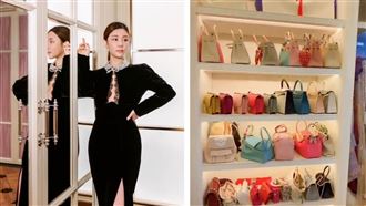 蔡天鳳母親曾曬出女兒的奢華衣帽間，連房產證件都入鏡。（圖／翻攝自蔡天鳳IG、五姐抖音）