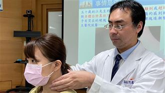 男子脖子腫塊，竟是鼻咽癌第四期，淋巴轉移，腫瘤(圖／林新醫院提供)