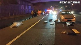 行人,國道一號,車禍,臟器,（圖／翻攝畫面）