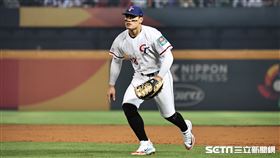 ▲世界棒球經典賽，台灣隊一壘手張育成。（圖／記者劉彥池攝影）