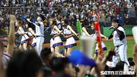 ▲經典賽對上義大利，21位「經典女孩」賣力應援。（圖／記者劉彥池攝影）