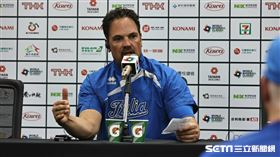 ▲世界棒球經典賽A組預賽，義大利總教練皮亞薩（Mike Piazza）出席賽前記者會。（圖／記者劉彥池攝影）
